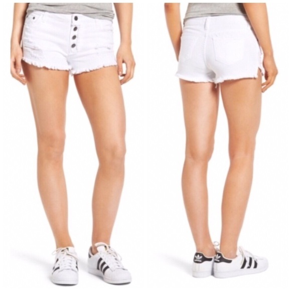 BP. Frayed Hem Denim Shorts - Picture 1 of 7